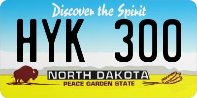 ND license plate HYK300