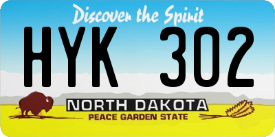 ND license plate HYK302