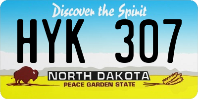 ND license plate HYK307
