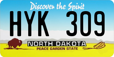 ND license plate HYK309