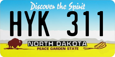 ND license plate HYK311