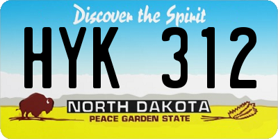 ND license plate HYK312