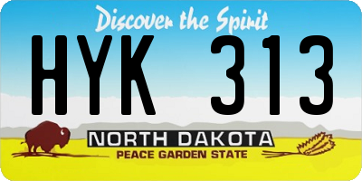 ND license plate HYK313