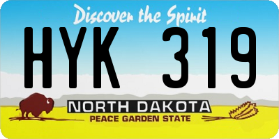 ND license plate HYK319
