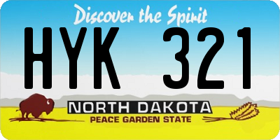 ND license plate HYK321