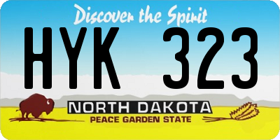 ND license plate HYK323