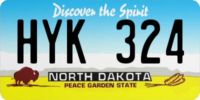 ND license plate HYK324