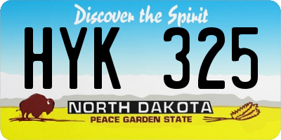 ND license plate HYK325