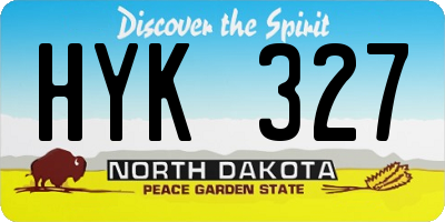 ND license plate HYK327