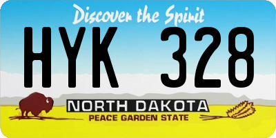 ND license plate HYK328