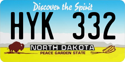 ND license plate HYK332