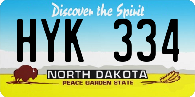 ND license plate HYK334