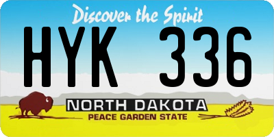 ND license plate HYK336