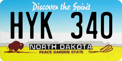 ND license plate HYK340