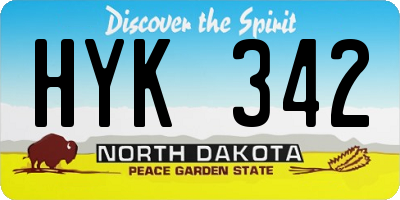 ND license plate HYK342