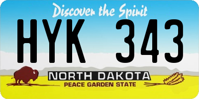 ND license plate HYK343