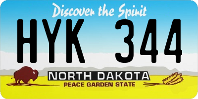 ND license plate HYK344
