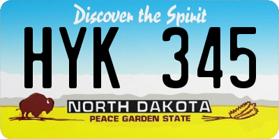 ND license plate HYK345