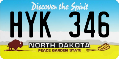 ND license plate HYK346