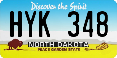 ND license plate HYK348