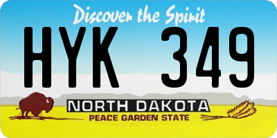 ND license plate HYK349