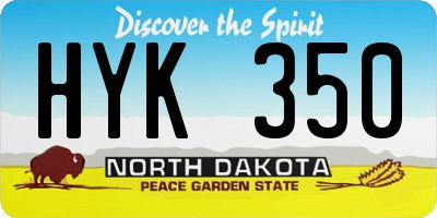ND license plate HYK350