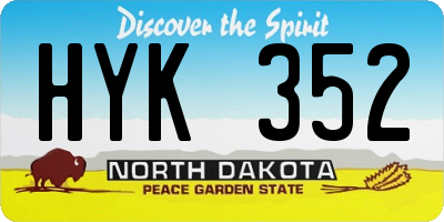 ND license plate HYK352