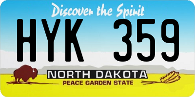 ND license plate HYK359