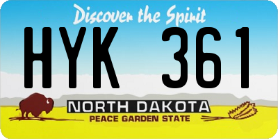 ND license plate HYK361