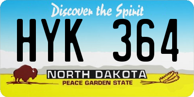 ND license plate HYK364
