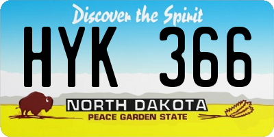 ND license plate HYK366