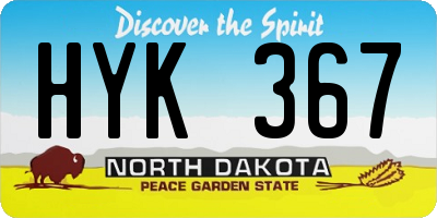 ND license plate HYK367