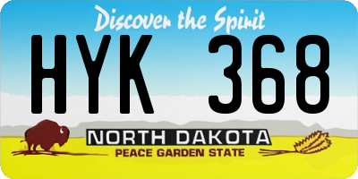ND license plate HYK368