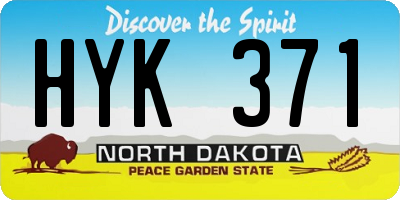 ND license plate HYK371