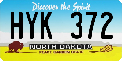 ND license plate HYK372