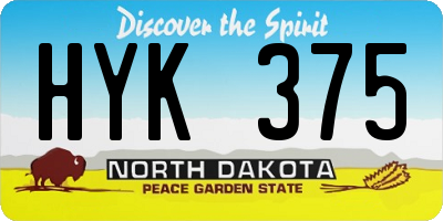 ND license plate HYK375