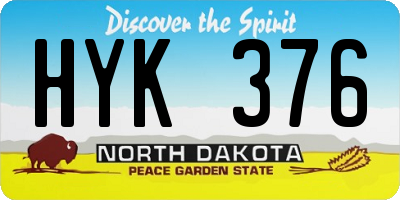 ND license plate HYK376