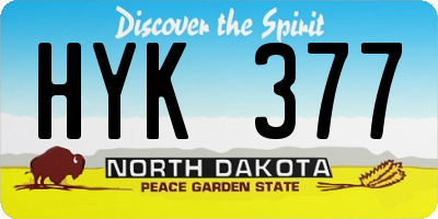 ND license plate HYK377