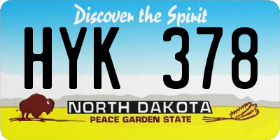 ND license plate HYK378