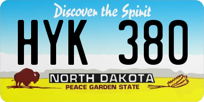 ND license plate HYK380