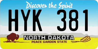 ND license plate HYK381