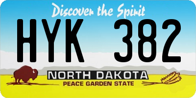 ND license plate HYK382