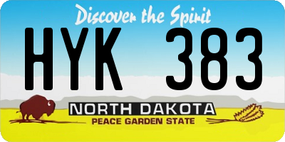 ND license plate HYK383