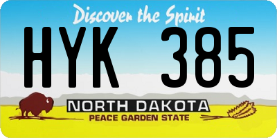 ND license plate HYK385