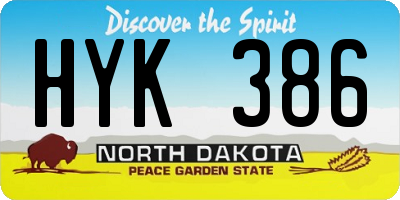 ND license plate HYK386