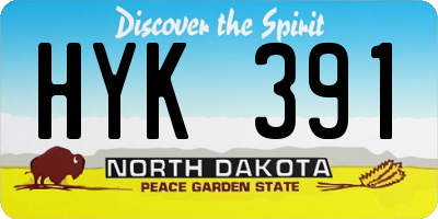 ND license plate HYK391
