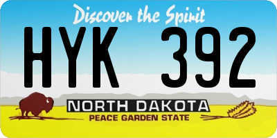 ND license plate HYK392