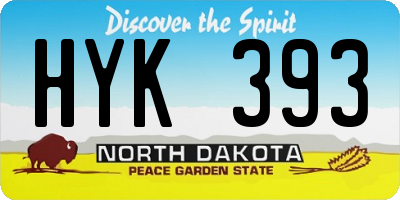 ND license plate HYK393