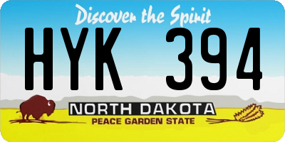 ND license plate HYK394