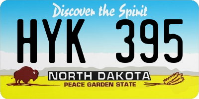 ND license plate HYK395